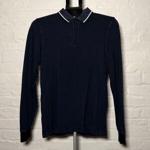 Fred Perry Navy Blue Long-Sleeve Polo Shirt